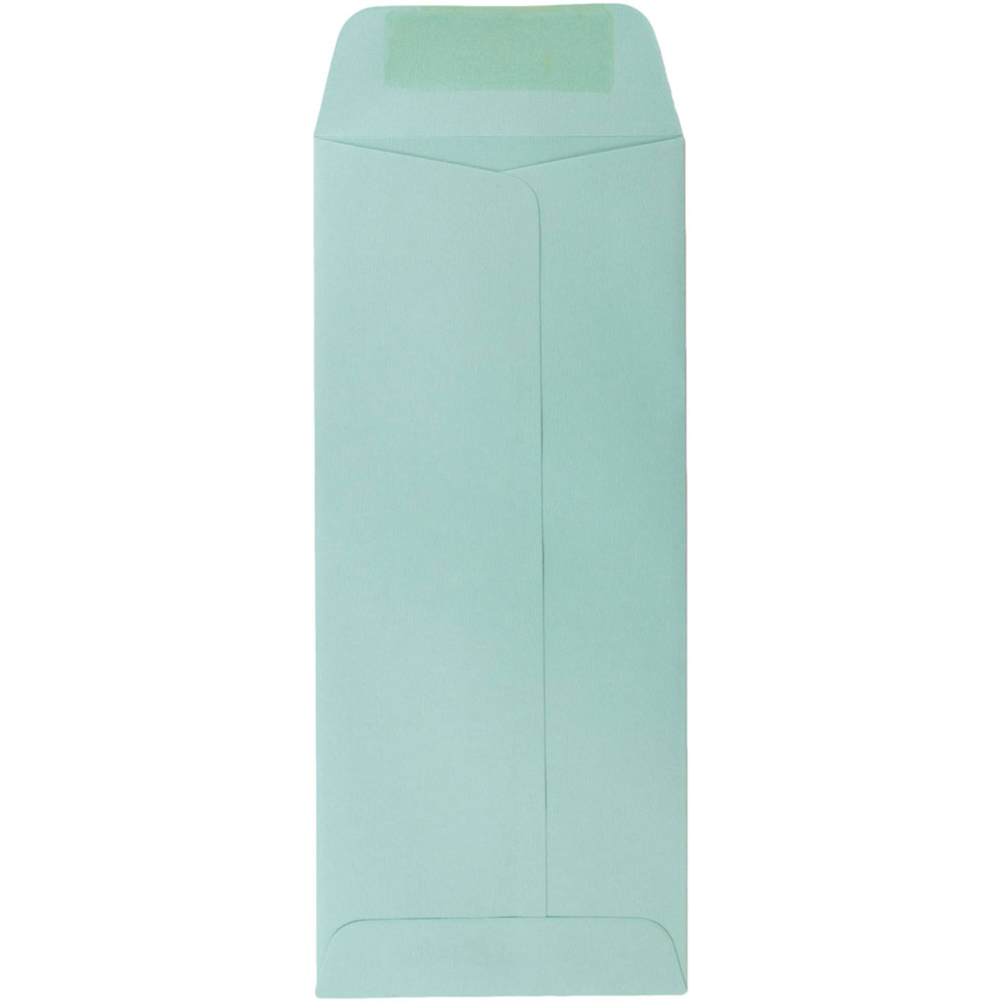 JAM Paper 4" x 10" Aqua Blue Policy Business Envelopes